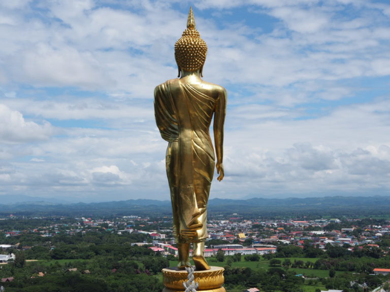 Buddha walking the sky